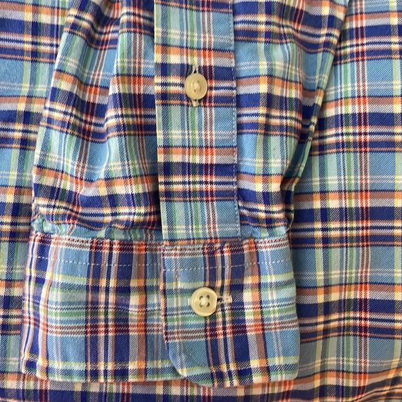 RALPH LAUREN POLO MENS CLASSIC FIT PLAID OXFORD BUTTON SHIRT w/ STRETCH SZ M - Picture 6 of 9